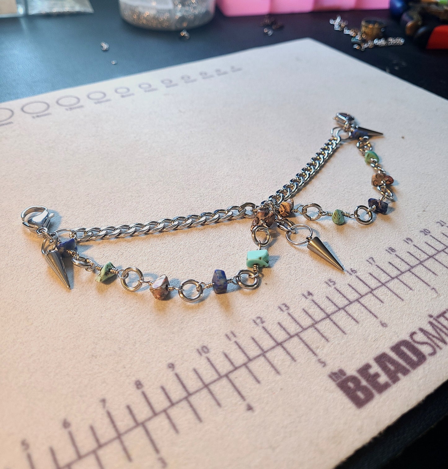 Blue stone mask chain