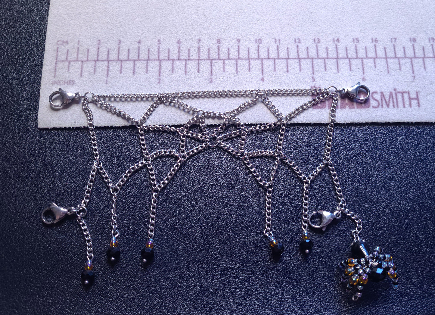 Spider Wed Mask chain with beaded spider