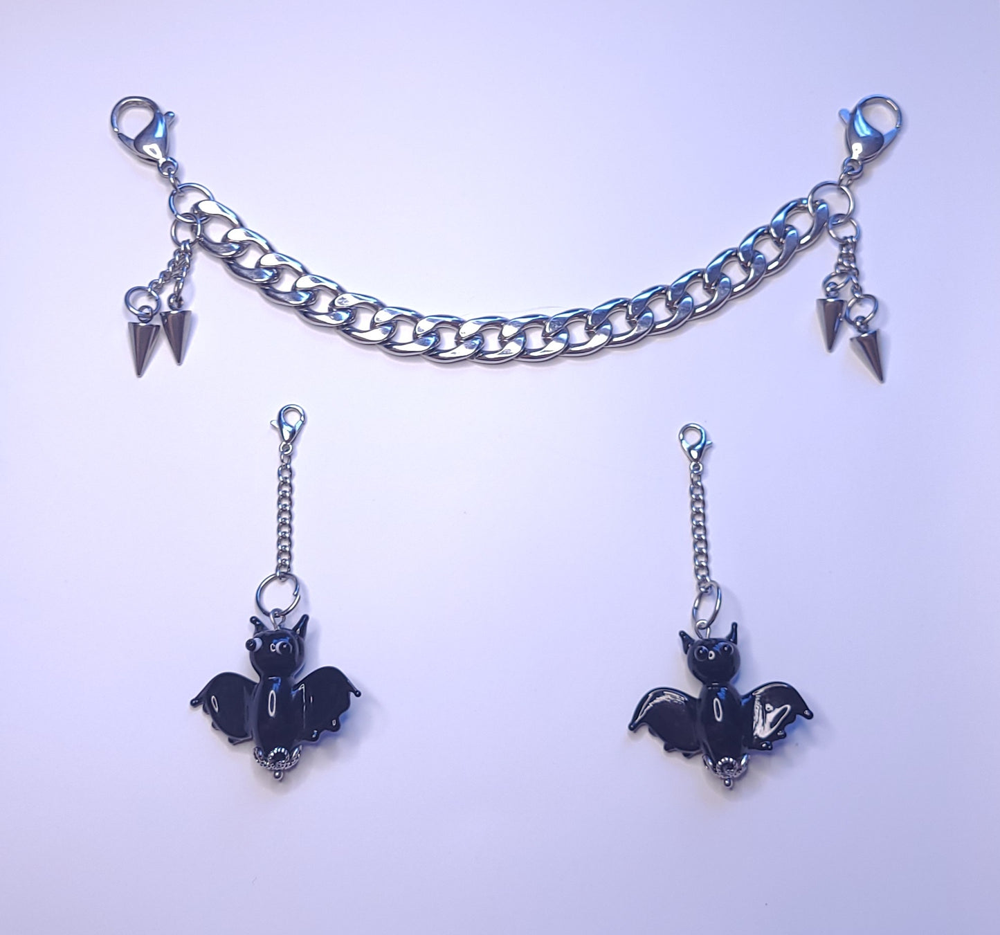 Bats and Spikes Removable Charms Mask Chain