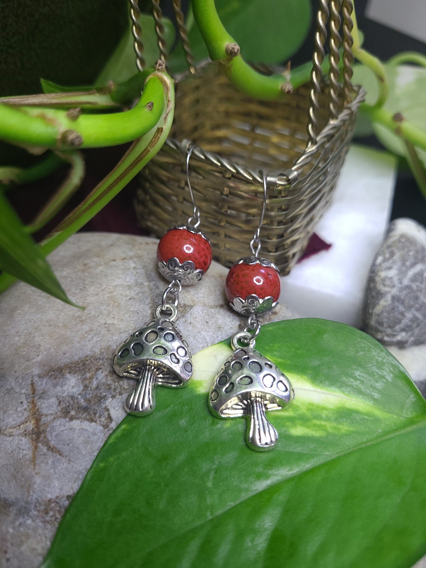 Red Mushroom Earrings
