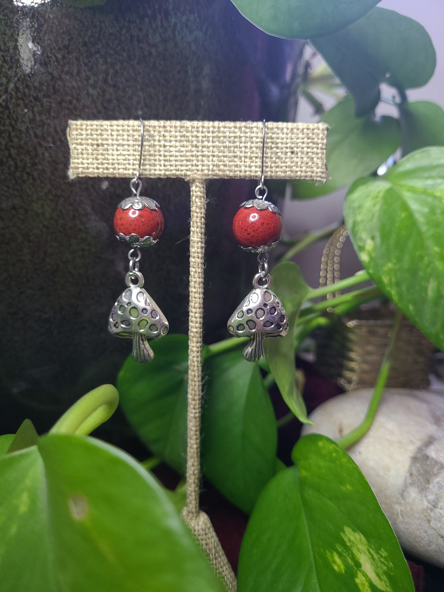 Red Mushroom Earrings