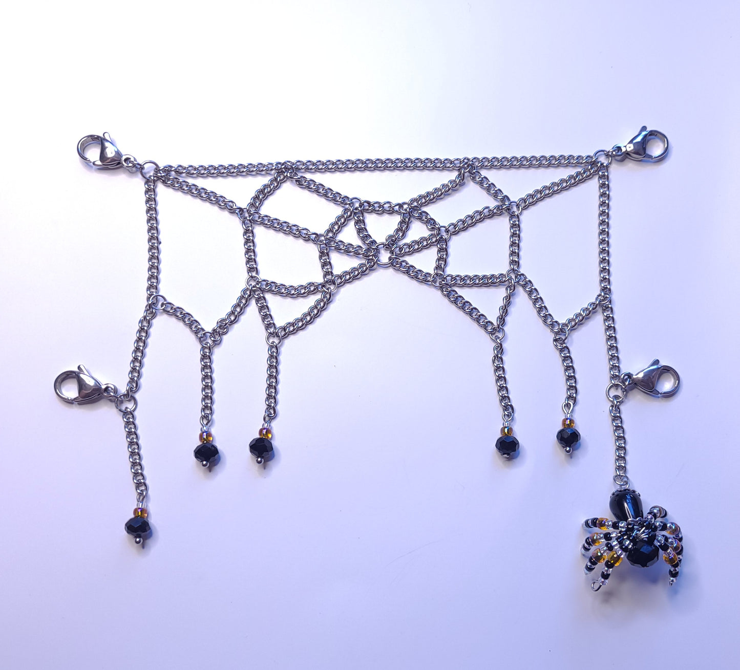 Spider Wed Mask chain with beaded spider