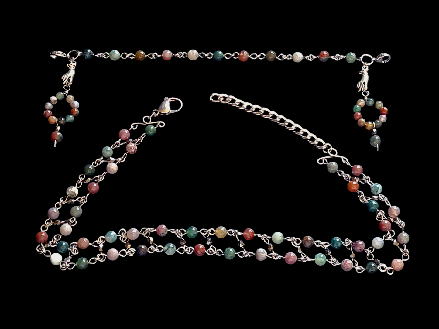 Jule tone Mask Chains necklace set