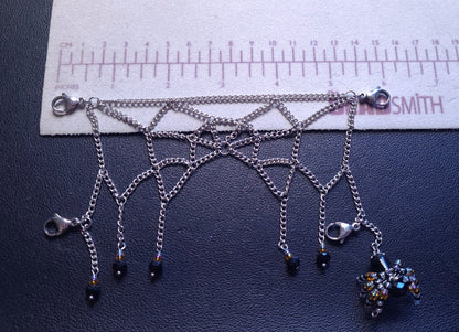 Spider Wed Mask chain with beaded spider