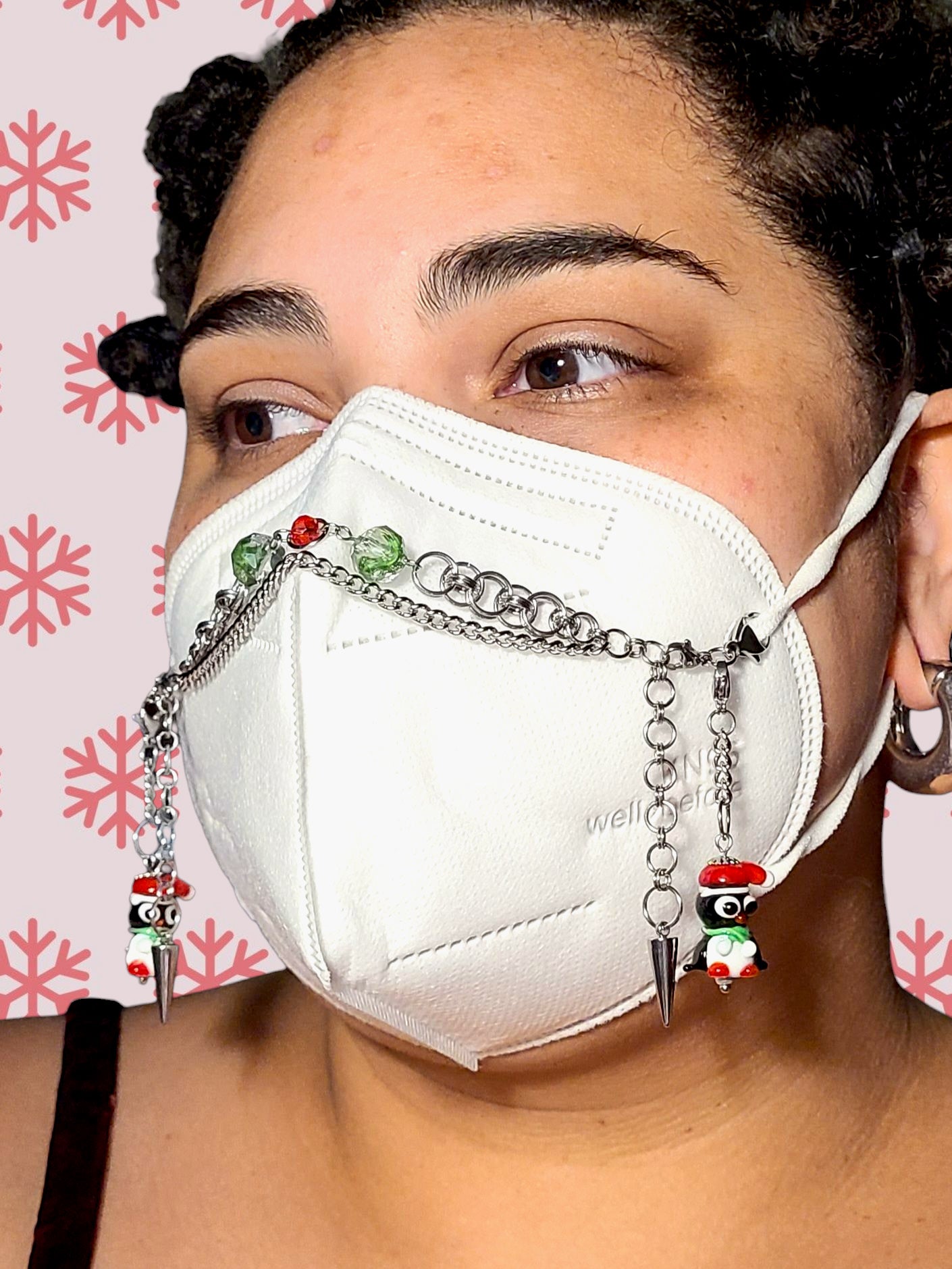 Adjustable Christmas Penguin Chainmaile Mask Chain