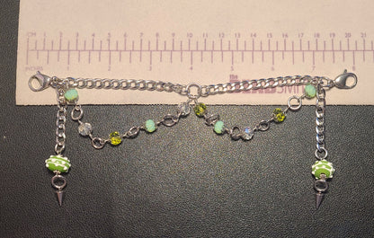 Green Lampwork Mask Chain