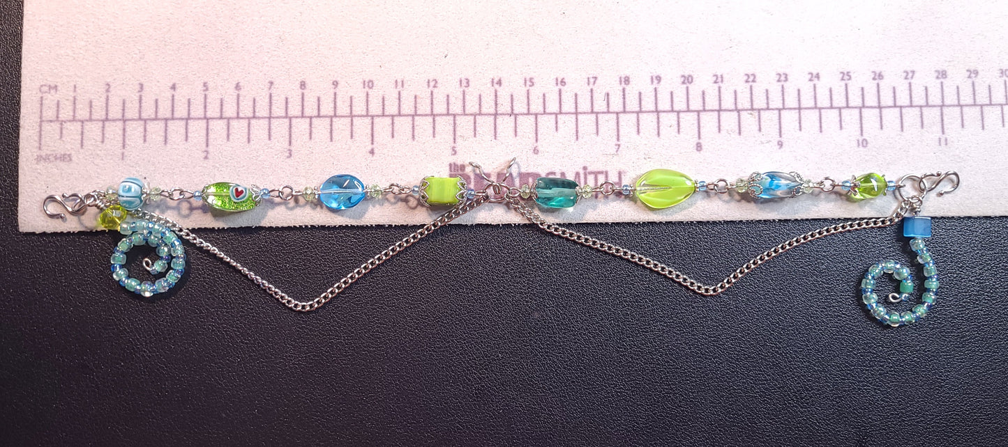 Green and Blue Swirl Mask Chain