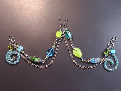Green and Blue Swirl Mask Chain