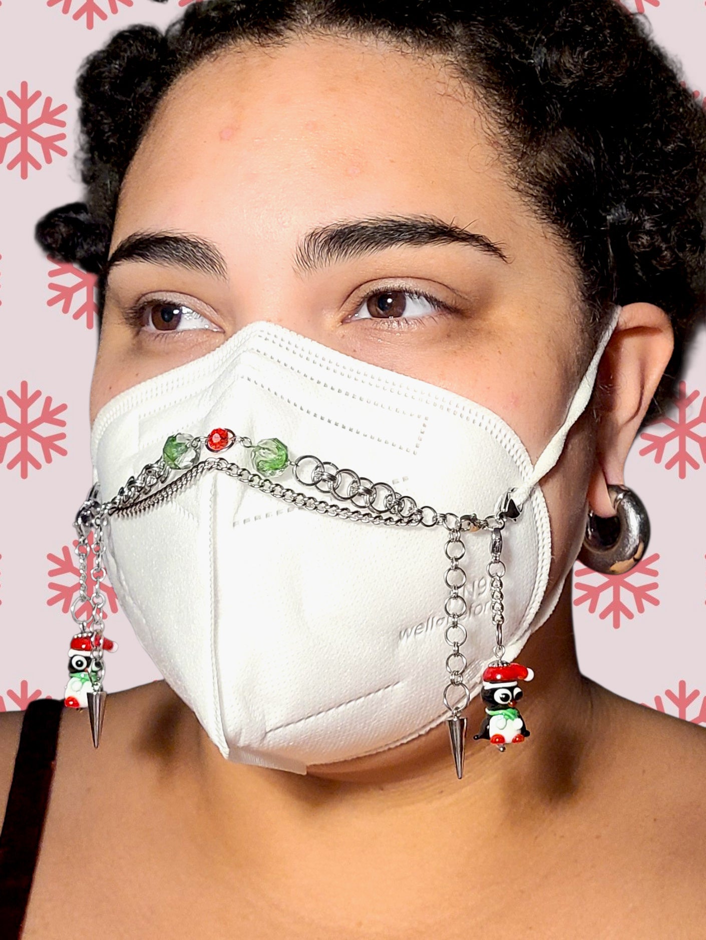 Adjustable Christmas Penguin Chainmaile Mask Chain